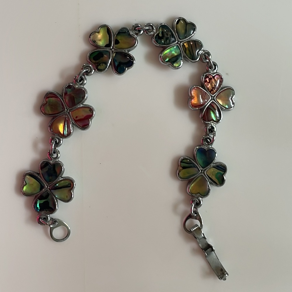 Vintage Bracelet Small Wristlet Tornasol and Silver